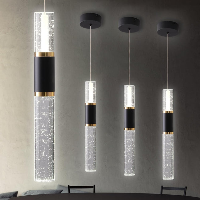 Black and Gold Pendant Light,3 Pack Modern Led Pendant Light Kitchen Island,M...