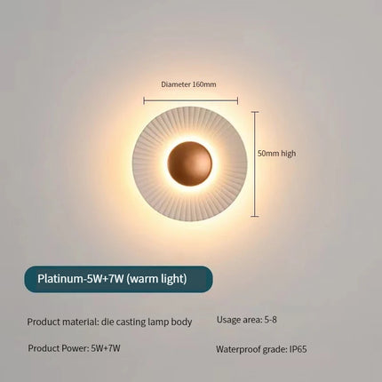 Creative Modern LED Wall Lamp Sconces Disc-shaped Metal Hotel Restaurant Bedroom Corridor Decoration Wall Lights Indoor Lighting