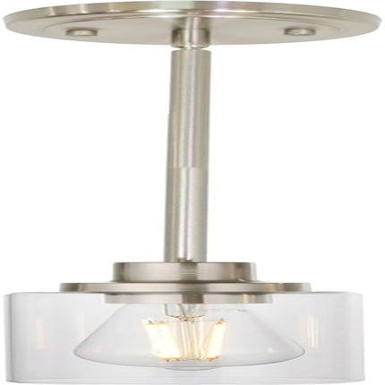 Mini Pendant Lights Brushed Nickel 1-Light with Clear Glass Shade, Contemporary Modern Light Fixtures Ceiling Hanging for Dining Room Kitchen Island Sink