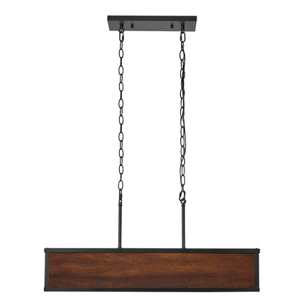 Johnnie Faux Wood 28W Integrated LED Dimmable Pendant Lighting with Matte Black Accents, 60334
