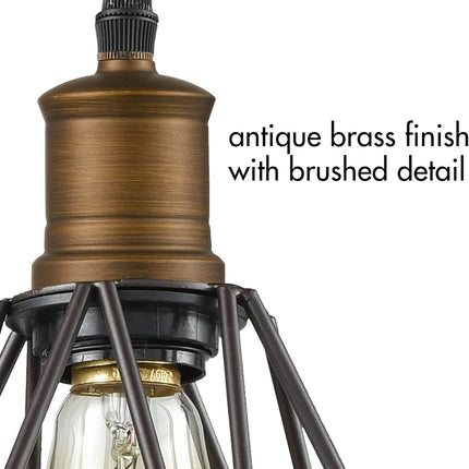 Industrial Farmhouse Plug in Pendant Light with On/Off Switch Wire Caged Hanging Pendant Lighting 16Ft Cord