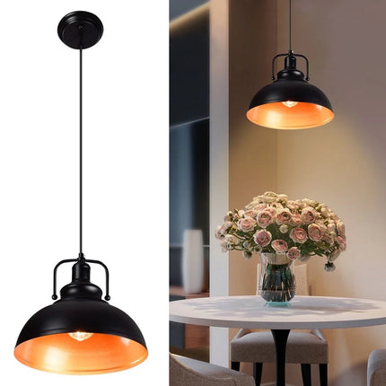 1-Light Dimmable LED Black Irregular Indoor Pendant Lights