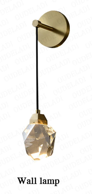 OUDELADI LED Crystal Wall Lamps Copper Pendant Lights Bedroom Bedside Corridor Stairs Home Decor Wall sconce Light fixtures