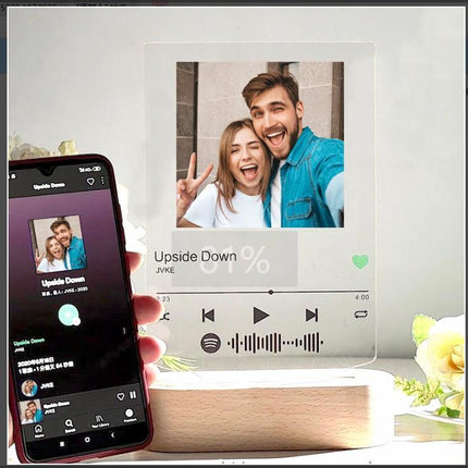 Custom Spotify Note Night Light 3D Dimmable USB Power Customized Colrful Photo Home Decor Festival Gift