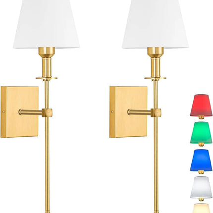 Battery Operated Sconce with Remote Dimmable 12 colors Light Bulb Wall Light for Living Room Bedroom Bathroom Hallway