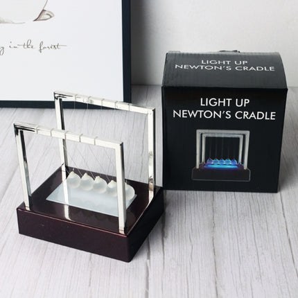 Newtons Cradle LED Light Up Kinetic Energy Home Office Science Toys Home Decor