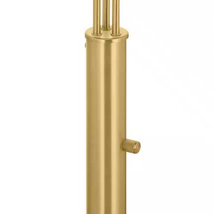 Caldwell 74.5 In. 3-Light Gold Arc Floor Lamp with Metal Shades and Black Marble Base