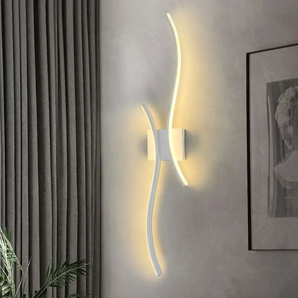 Modern LED Wall Sconces Interior Lighting For Bedside Bedroom Living Room Kitchen Black White Aluminum Line Wall Lamps Up&Down