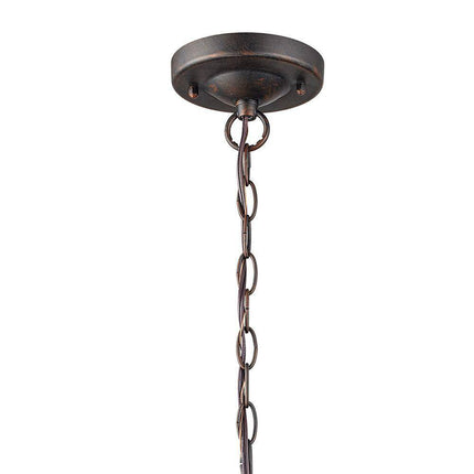Wentworth 1-Light Rust Hanging Outdoor Pendant Light Fixture with Clear Glass