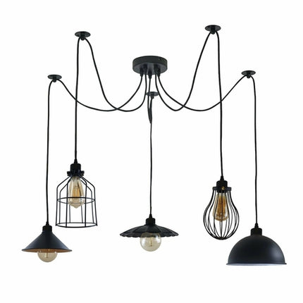 5Way Vintage Industrial Ceiling Lamp Shade Chandelier Retro Spider