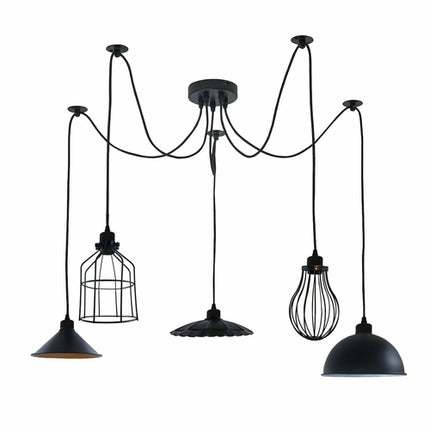 5Way Vintage Industrial Ceiling Lamp Shade Chandelier Retro Spider