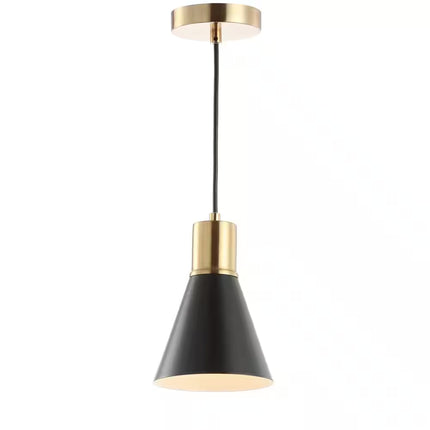 Apollo 6 In. 1-Light Black/Brass Gold Metal LED Pendant Light