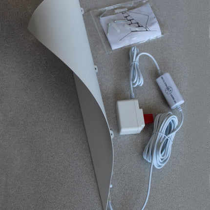18"H Big Reveal LED Corner Light White Curved Metal