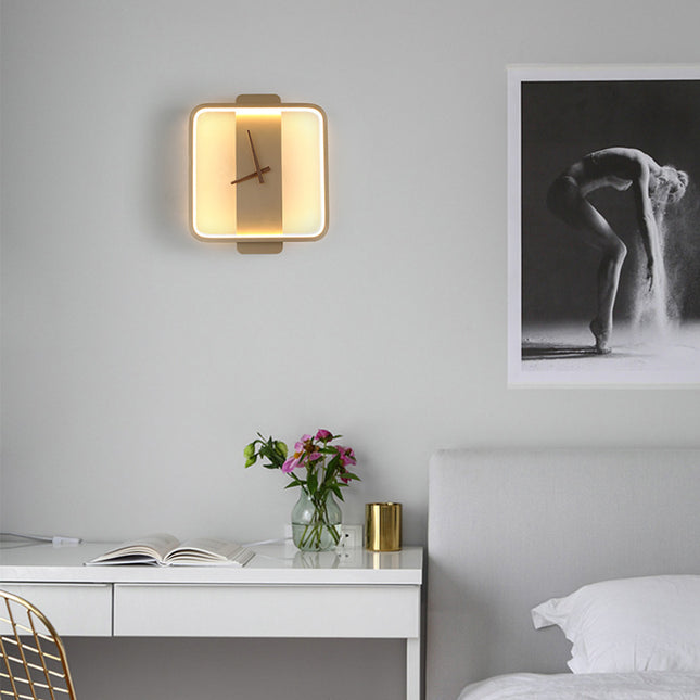 Modern Clock Wall Sconce