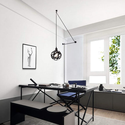 Plug in Pendant Light Fixtures Small Orb Chandelier 1 Light Black Chandeliers for Dining Room
