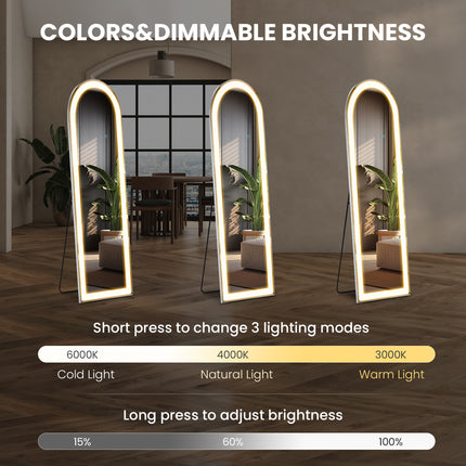 3 Color Lighting Mirror With LED Lights