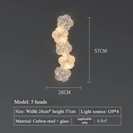 French Light Luxury Living Room Wall Light 2025 New Background Wall Decorative Light Bedroom Creative Flower Bedside Lamp