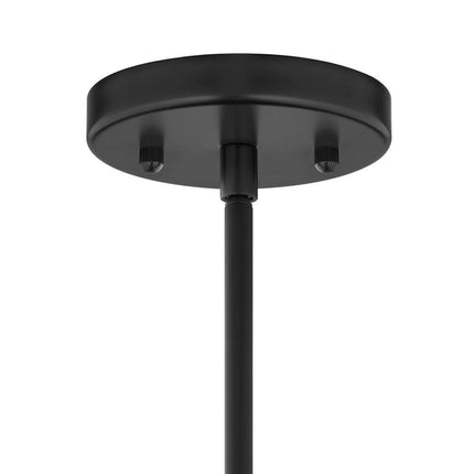Ryker 1-Light Matte Black Barn Integrated LED Pendant Light with Night Light