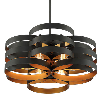 Zia Black Gold Chandelier 25 1/2" Wide Modern 6-Light Fixture for Dining Room House Foyer Kitchen Island Entryway Bedroom Home
