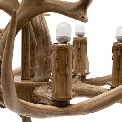 Escher Retro Antler Resin Chandelier Countryside Pendant Light