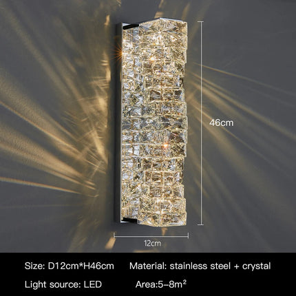 Modern Luxury Wall Lamp Crystal LED Wall Light Bright Wall Sconce for Living Room Background Aisle Bedside Hotel Deco Lighting