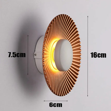 Creative Modern LED Wall Lamp Sconces Disc-shaped Metal Hotel Restaurant Bedroom Corridor Decoration Wall Lights Indoor Lighting