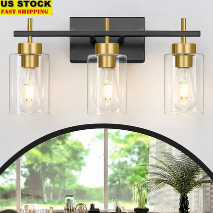 Modern Bathroom Vanity Light Dimmable 3 Light Wall Sconce Brushed Gold Indoor Lighting Fixture E26 Compatible Easy Installation