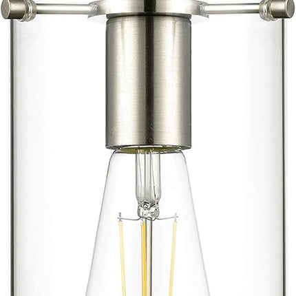 Brushed Nickel Pendant Lights Kitchen Island - Large Clear Glass Pendant Light Fixture