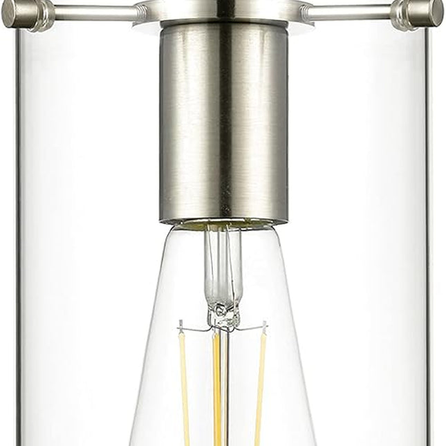 Brushed Nickel Pendant Lights Kitchen Island - Large Clear Glass Pendant Light Fixture