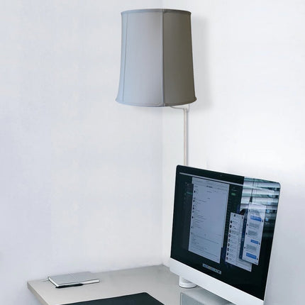 14"W Floating Shade Plug-In Wall Light Eggshell