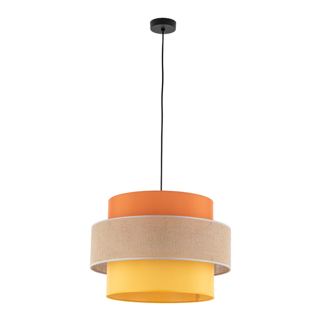 TRIO Jute Mid-Century Boho Large Pendant Light