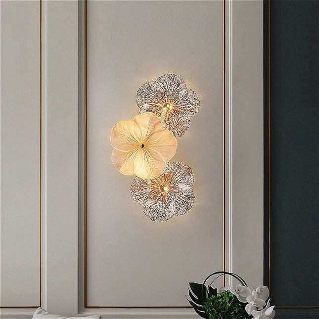 French Light Luxury Living Room Wall Light 2025 New Background Wall Decorative Light Bedroom Creative Flower Bedside Lamp