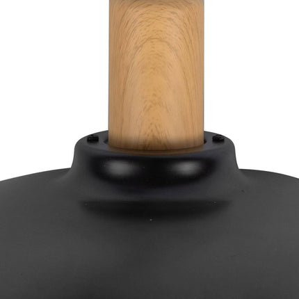 Ryker 1-Light Matte Black Barn Integrated LED Pendant Light with Night Light