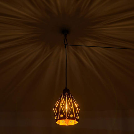 Farmhouse Pendant Light Rustic Swag Lights with Plug In