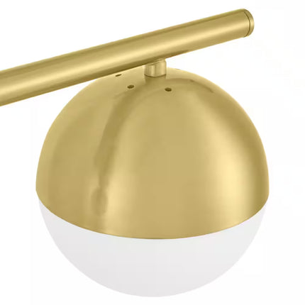 Palla 4-Light Gold Globe Linear Pendant Light with Frosted Glass Shade