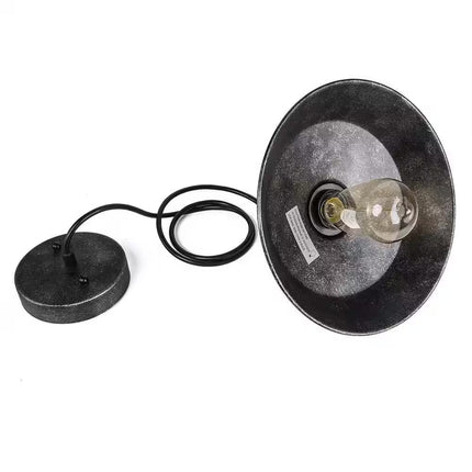 Farmhouse 1-Light Rust Black Barn Pendant Light with Metal Shade Cottage Foyer Island Pendant Lantern, LED Compatible