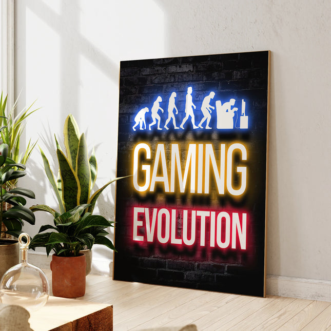 Vintage Glow Lettering Neon Light Gaming Erolution Wall Art Prints Canvas Painting Poster Picture For Living Room Home Decor