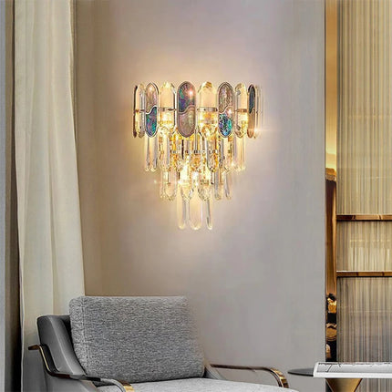 Crystal Wall Lamp For Living Room Modern Gold Wall Sconce Light For Bedroom Hallway Stair Wall Light Fixture Background Light