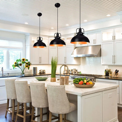 1-Light Dimmable LED Black Irregular Indoor Pendant Lights
