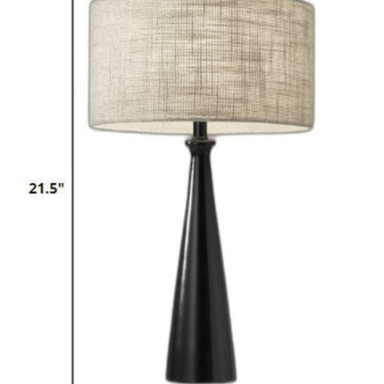 Black Metal Tapered Base Table Lamp