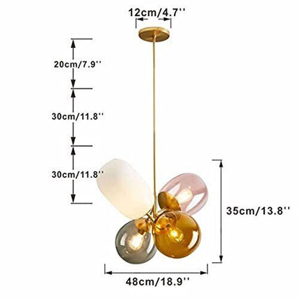 Lighting Modern Pendant Light Gold Globe Pendant Lighting Stained Colorful