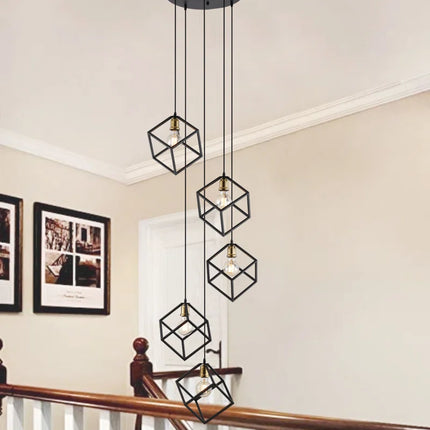 Indie 5 - Light Modern Cluster Square Cube Minimalist Chandelier