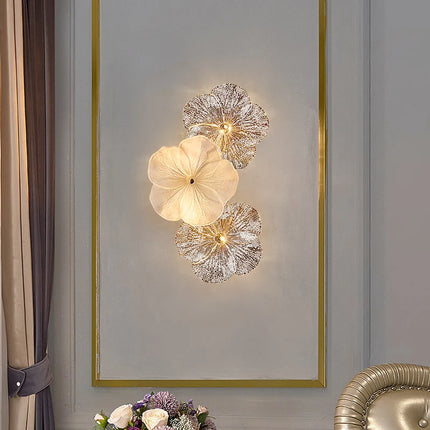 French Light Luxury Living Room Wall Light 2025 New Background Wall Decorative Light Bedroom Creative Flower Bedside Lamp