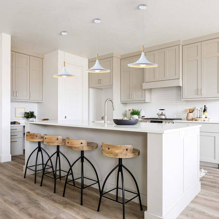 White Farmhouse Barn Pendant Light Large Retro Industrial Chandelier Ceiling Hanging Lights Mid Century Modern Swag Pendant Lamp Vintage Kitchen Island Lighting