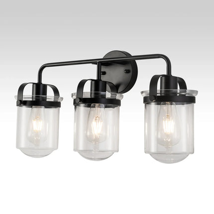 ,Modern ll Sconce with Clear Glass Shade,Industrial Indoor Light, [No Bulb],for flanking mirrors and ‎entryway,Bathroom, Bedroom