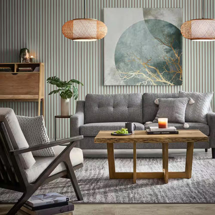 Bayneswood 60-Watt 1-Light Natural Cane Circular Pendant with Woven Shade and No Light Bulb Included