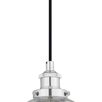 Primo Large Chrome Glass Globe Pendant Light Fixture Farmhouse Pendant Lighting for Kitchen Island Mid Century Modern Ceiling Light Clear Glass Shade, UL Listed