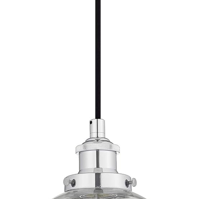Primo Large Chrome Glass Globe Pendant Light Fixture Farmhouse Pendant Lighting for Kitchen Island Mid Century Modern Ceiling Light Clear Glass Shade, UL Listed