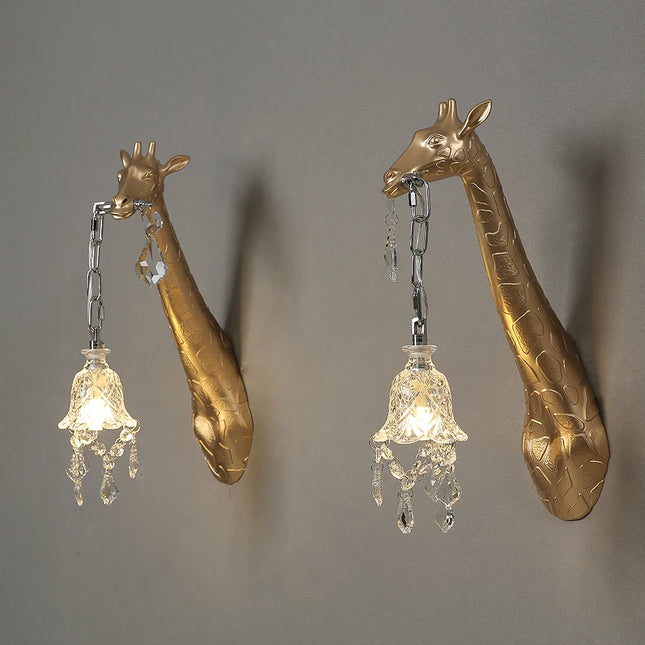 Giraffe Wall Lamp G9 Bulb Resin animal lamp crystal sconces wall light For Bedside Lighting Living Room hallway wall lights
