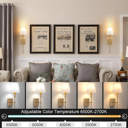 Battery Operated Sconce with Remote Dimmable 12 colors Light Bulb Wall Light for Living Room Bedroom Bathroom Hallway